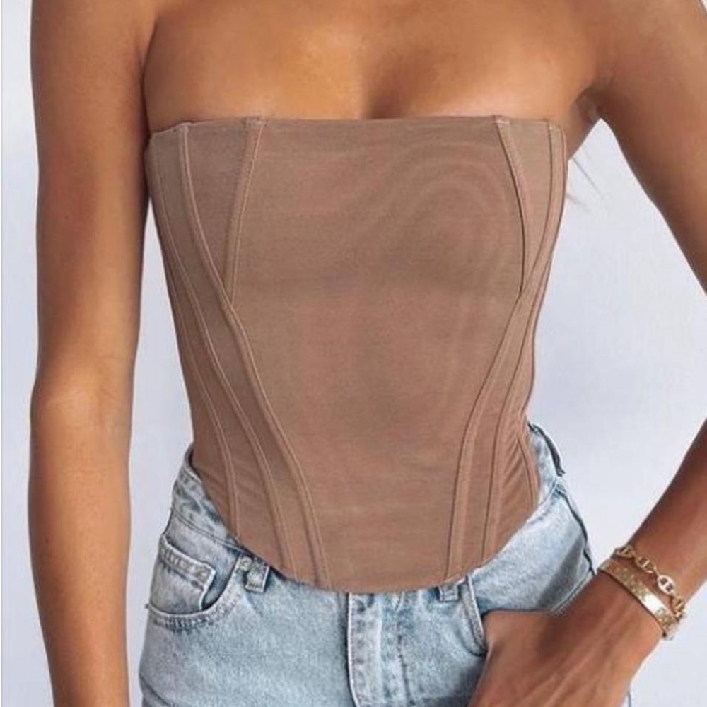 WHITE FOX SHARP EDGES BUSTIER TOP